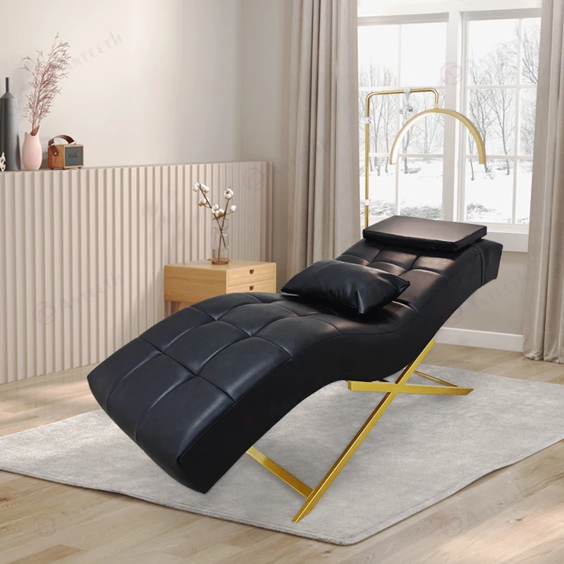 Adjustable  Bed, 193cm PVC Leather Facial Massage Table, 10cm High-Density Sponge Eyelash Extension Bed for Tattoo Salon