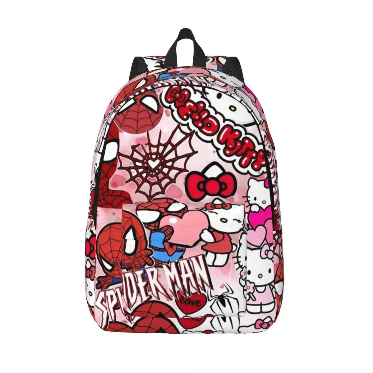 

Человек-паук сердце Hello Kitty мультфильм для подростков, школьная сумка для книг, рюкзак для начальной школы, путешествий в колледже