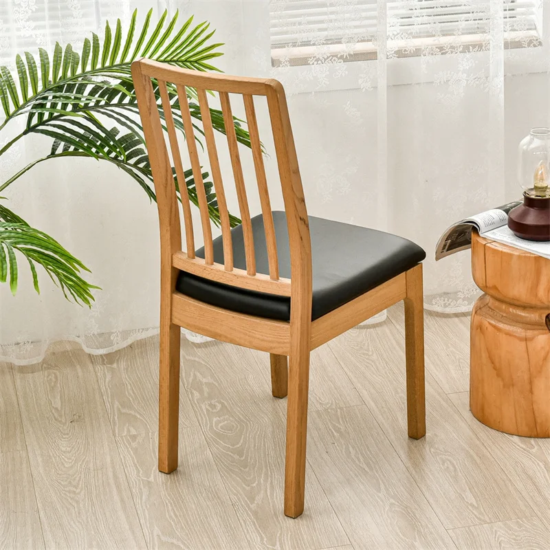 Wasserdichter Stuhlkissenbezug für Küche, Esszimmer, Ledersitzbezug, Esszimmerstuhl-Sitzkissenbezug, einfarbig – Detail 5