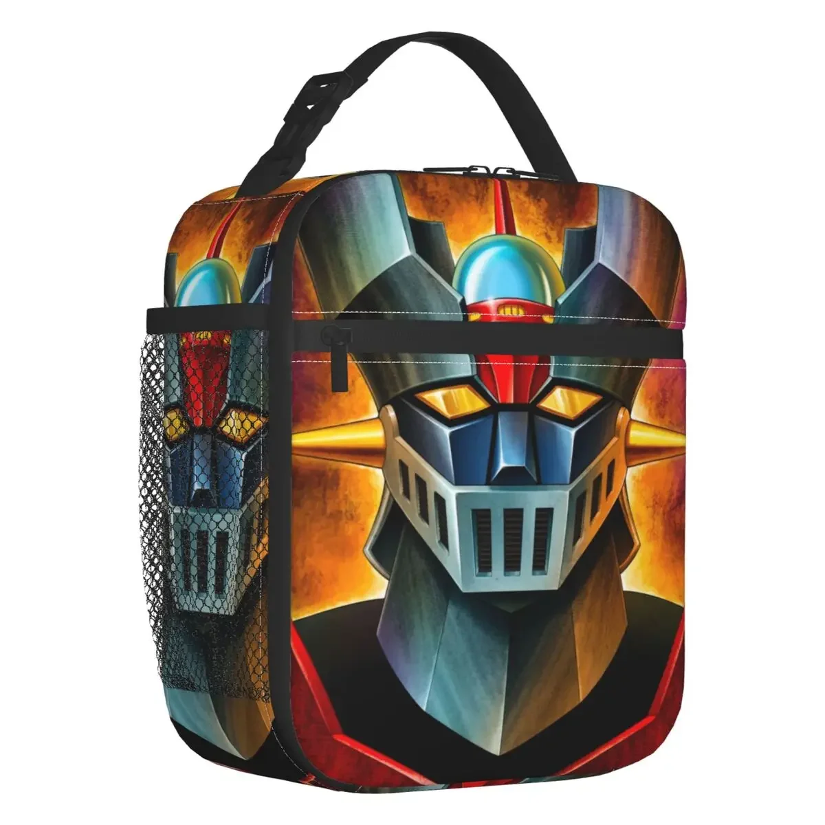 UFO Robot Mazinger Z Thermal Insulated Lunch Bags Anime Manga Portable Lunch Tote for Outdoor Camping Travel Storage Food Box