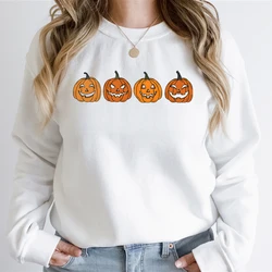 Lustige Halloween Frauen Sweatshirts Kürbis Geist Herbst Sweatshirt Hoodie Vintage Kürbis Halloween wesentliche Frauen Sweatshirt