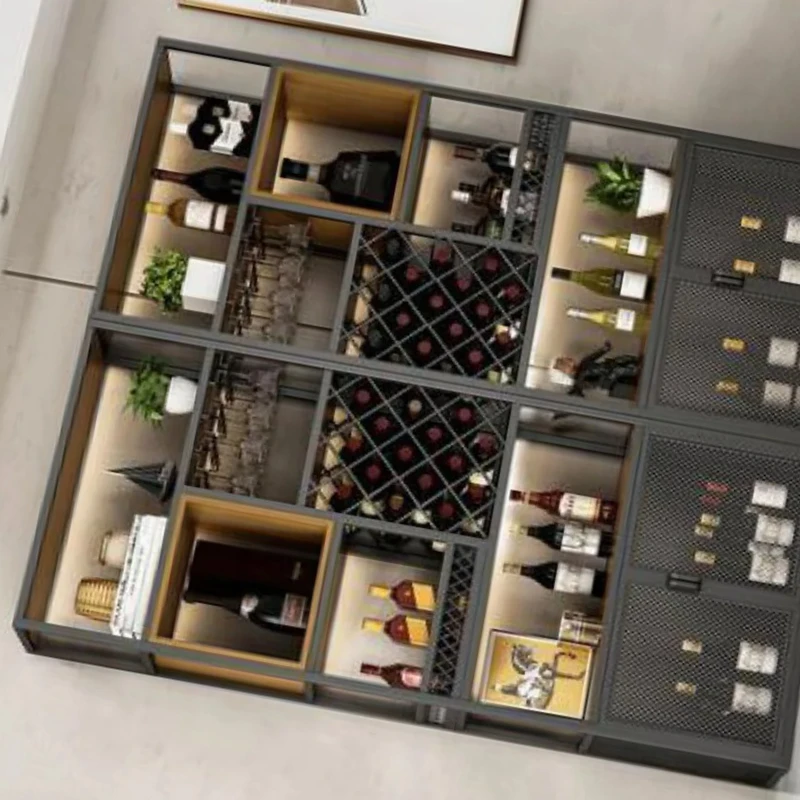 

Wedding Kitchen Bar Cabinet Houses Industrial Living Room Metal Modern Bartender Organizer Strorage Vitrina Baroque Furniture