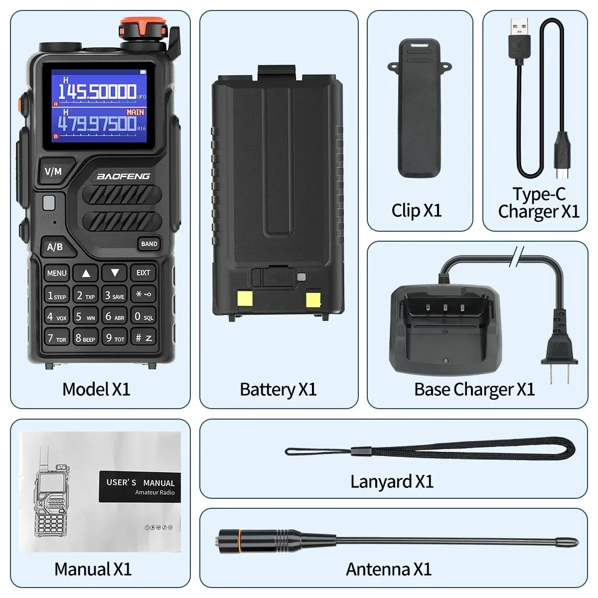 Baofeng UV K5 Pro Walkie Talkie Air Full Band Long Range Wireless Copy Frequency Two Way Radio Type-C UV K5 Plus Ham Radio