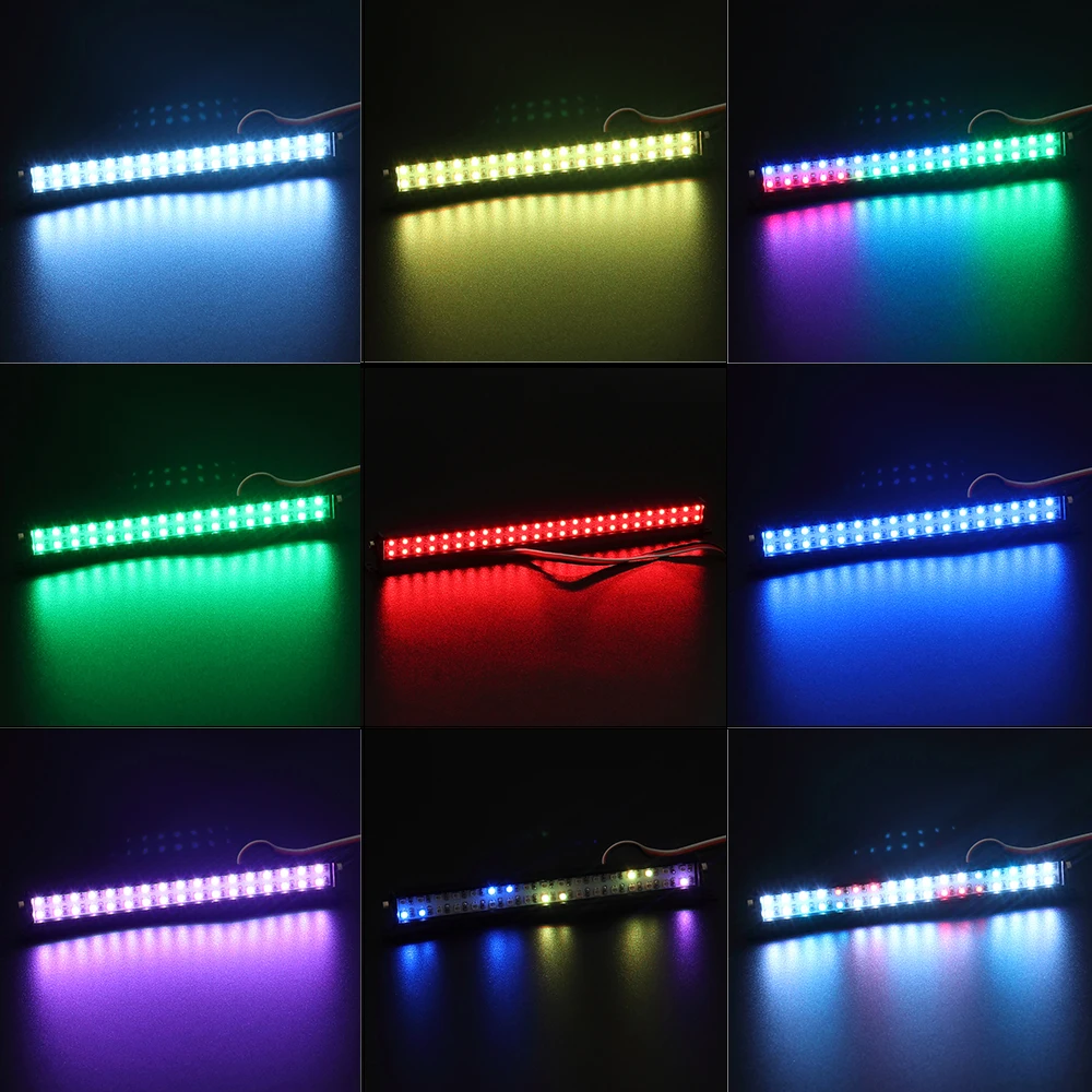 RC Mái LED Bar Trắng/Coloured Đèn Có Thể Điều Chỉnh Chế Độ 1/10 RC Xe Bánh Xích Trục SCX10 Wraith Capra TRX4 sơn Mô Hình Chuyên Dụng Tamiya CC01 YK4082