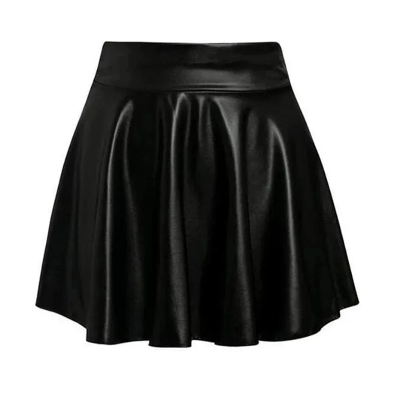 

Fashion Ladys Leather Sexy Skirt High Waist Creased Solid Casual Base Skirt Wrap Skirts For Women