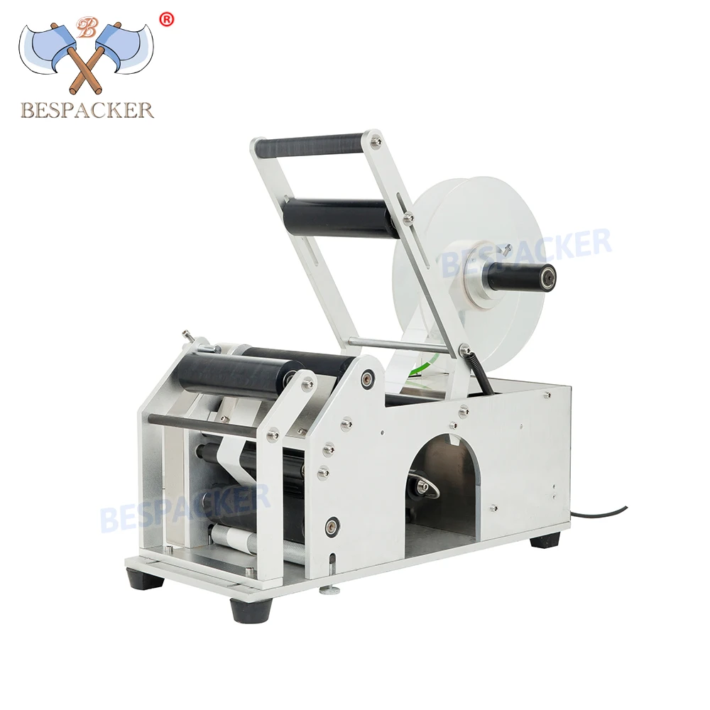 Bespacker XT-50 Semi Automatic Mineral Water Plastic Round Sticker Glass Pet Bottle Labeling Machine