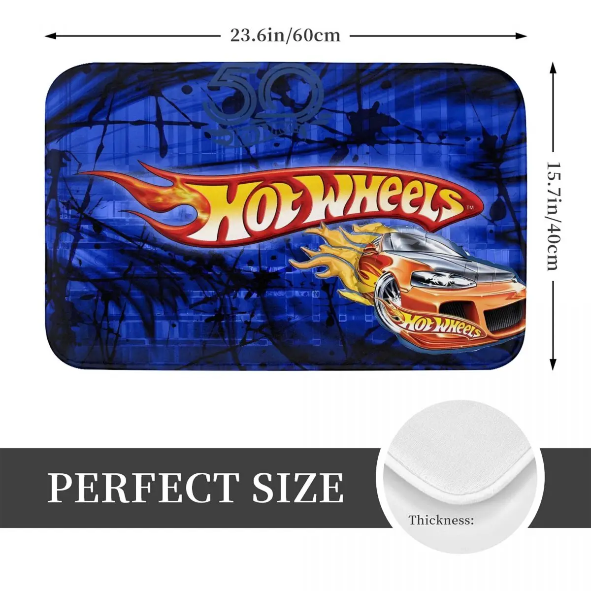 Hot Wheels Welcome Floor Mat Kitchen Shower Door Car Bath Mat Quick Dry Retro Bathroom Mats Protective Non Slip Toilet Mat