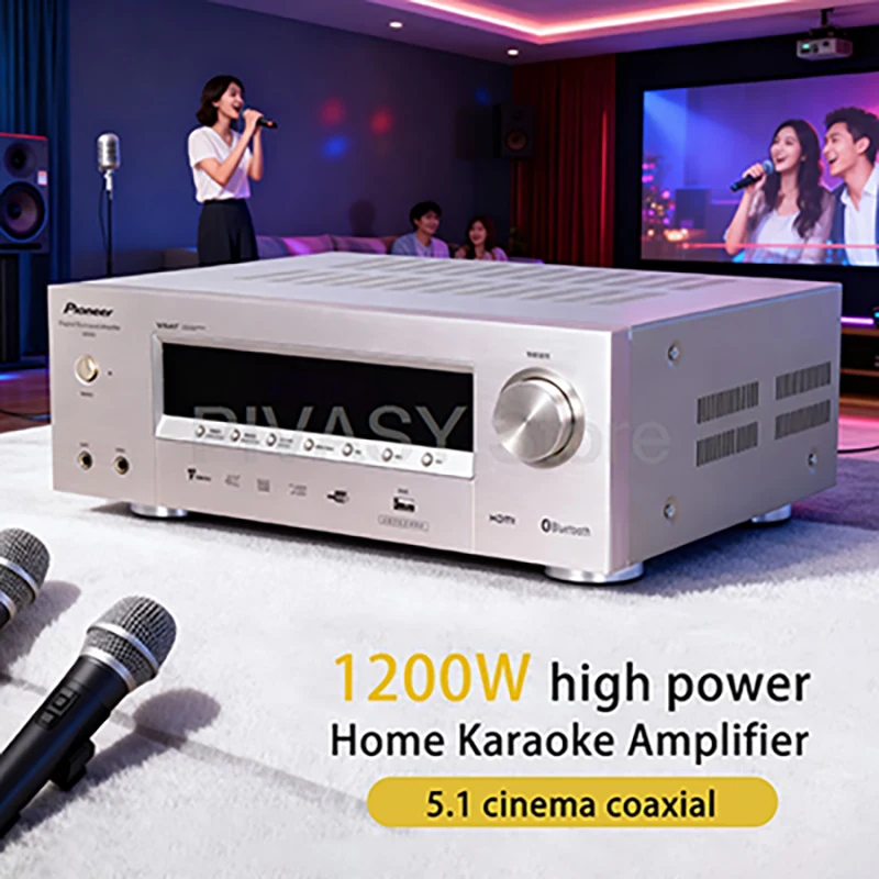 1200W Amplifier Bluetooth Amp SNR85dB Sound Amplifier HDMI 4K ARC Optical Coaxial  DSP For Karaoke 5.1 Channel Home Theater KTV
