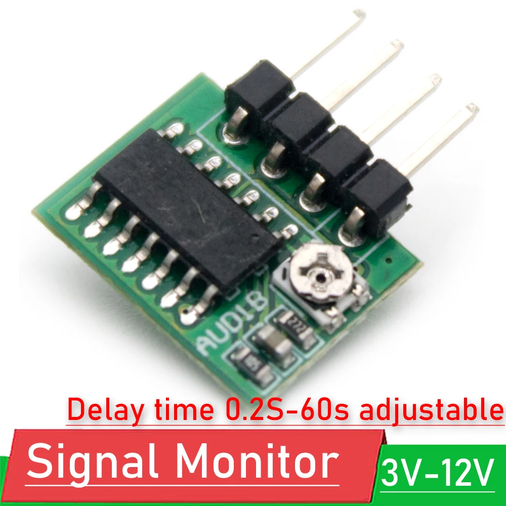 DYKB dc 3V-12V Audio/ Video Signal Monitor AV Detection Test Tester Delay Circuit Module Delay time 0.2S-60s adjustable NEW