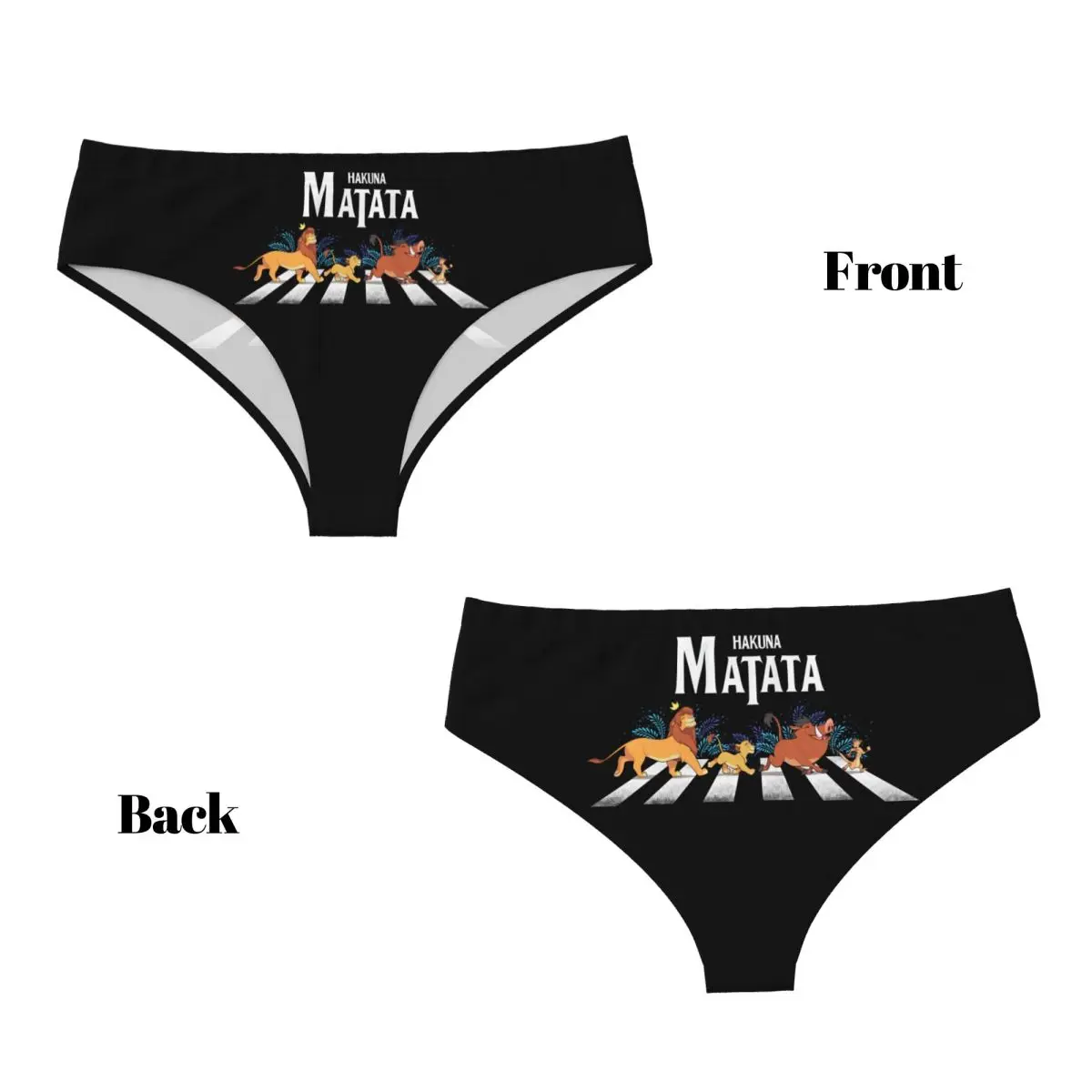 Custom Hakuna Matata Cartoon Fan Brief Panties Women Comfort Stretch Funny Animal Film The Lion King Underwear