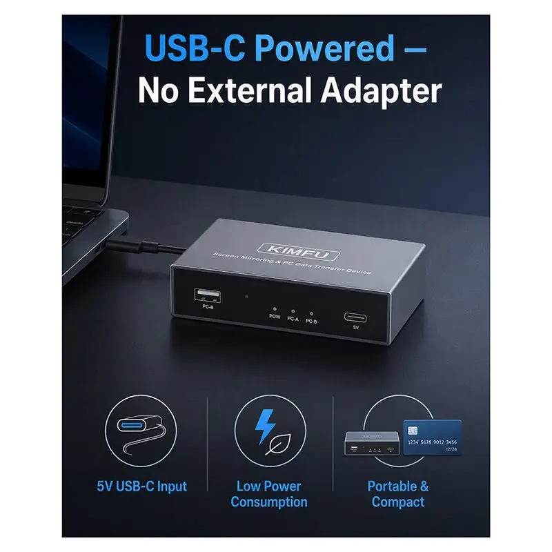 Reliable-USB Data Transfer And Sharing Device Screen Crossing Type-C For Computer High-Speed Keyboard And Mouse