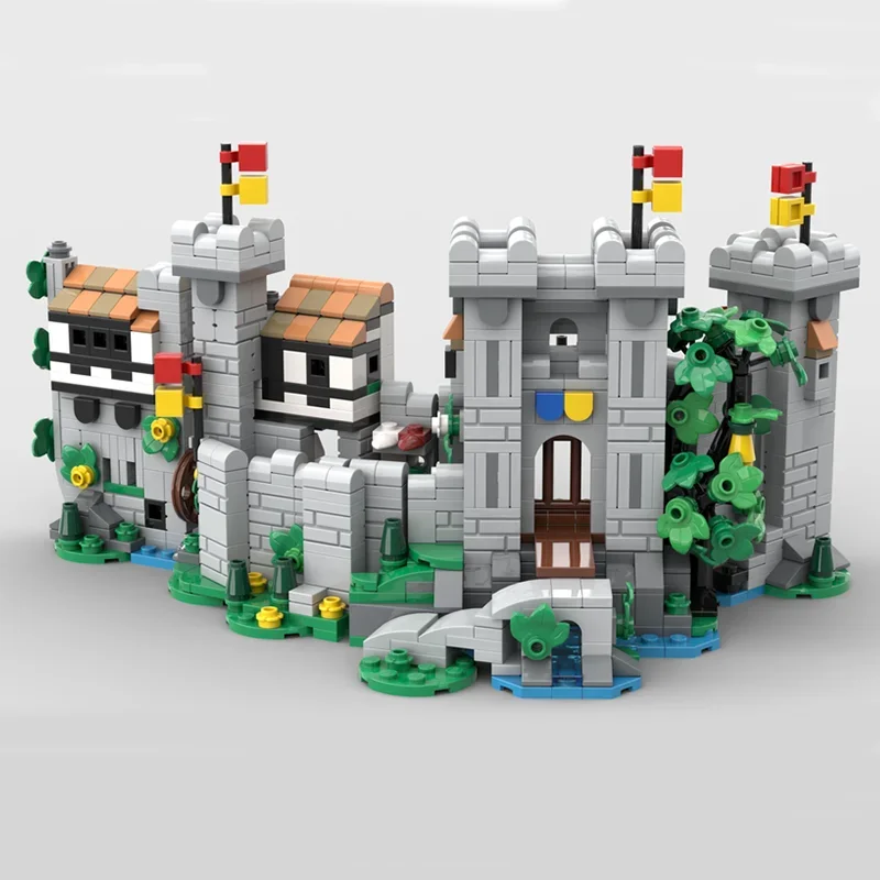 

MOC building block toys medieval miniature lion knight castle model 1102 pieces creative Christmas gift