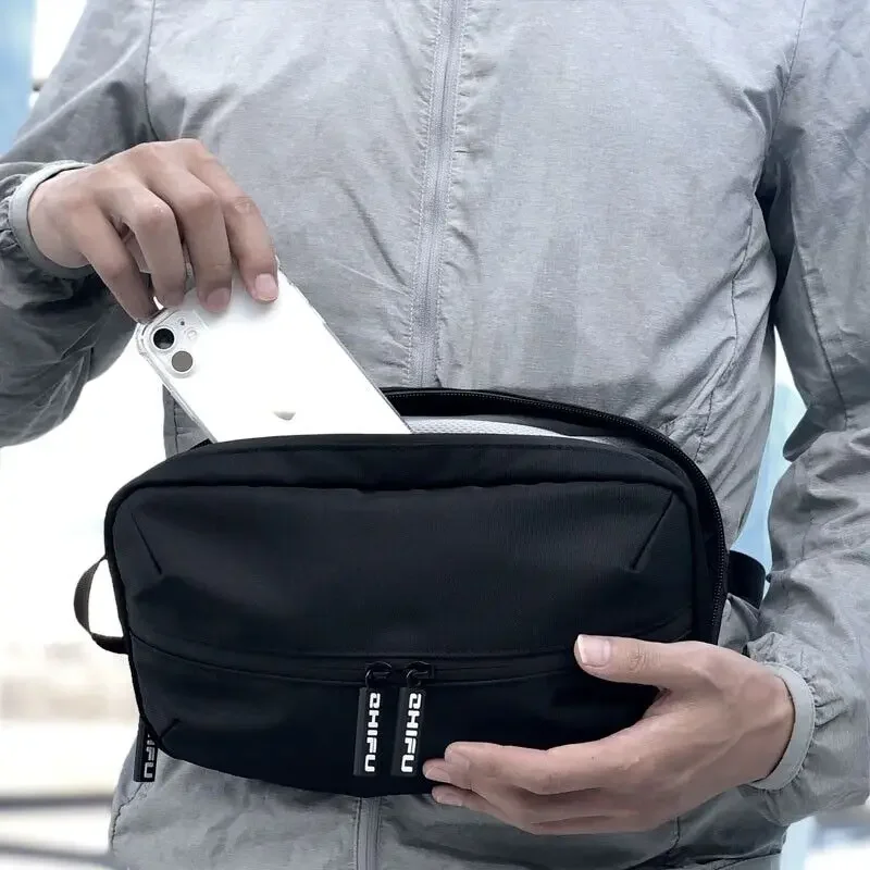 Kemy Multifunctionele USB-schoudertas voor heren, waterdichte crossbody-sling-borsttas, reispakket, messengertas voor mannen