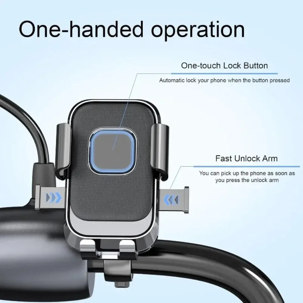 2026 Motorcycles Bicycles Phone Holder Free Rotation Mobile Phone Navigation Bracket For Riding Shockproof For iPhone