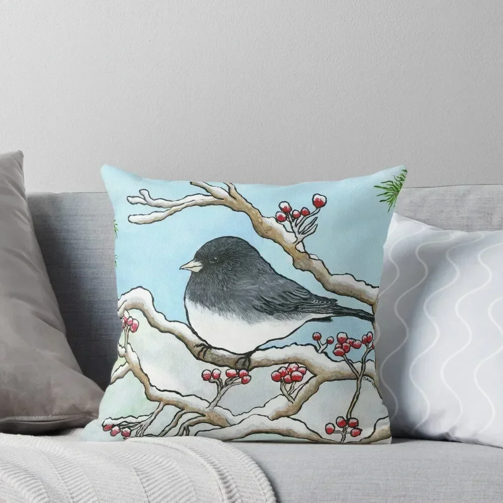 Snowbird, Painting by Dawn Langstroth ?2020 Throw Pillow Decorative Cushion Pillow Cover pillow