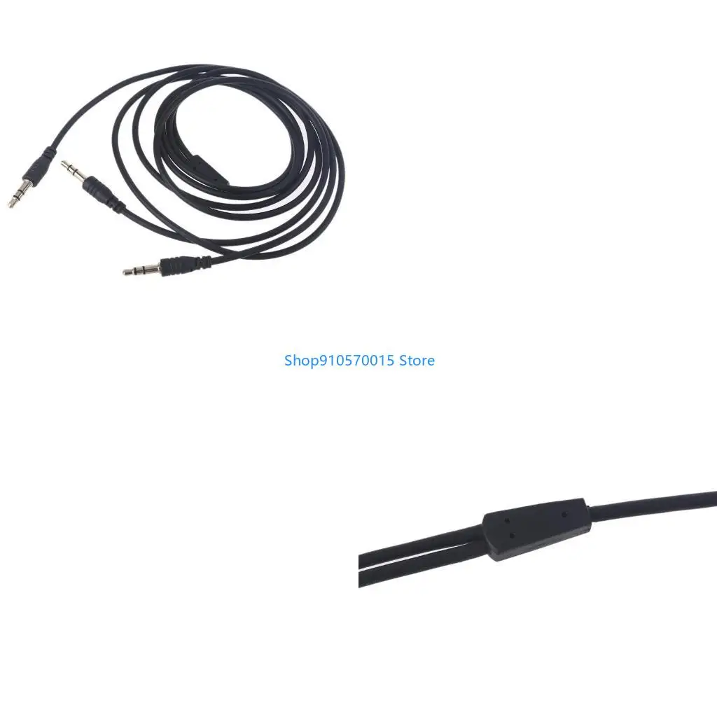 B95C Headphone 3.5mm Splitter Mic Cable Headset Male to 2 Dual Male Microphone Stereo Earphones Port