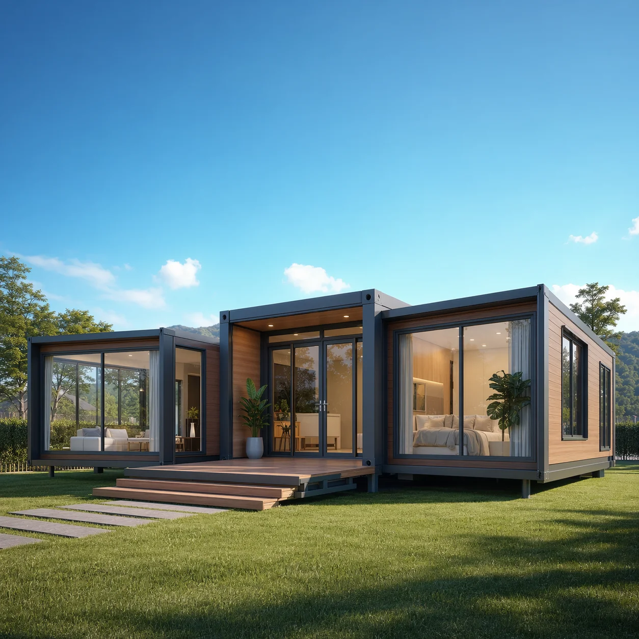 Customized Modular House Expandable Container House with 2 Bedroom Bathroom for Farm Resort Project Prefabricated House