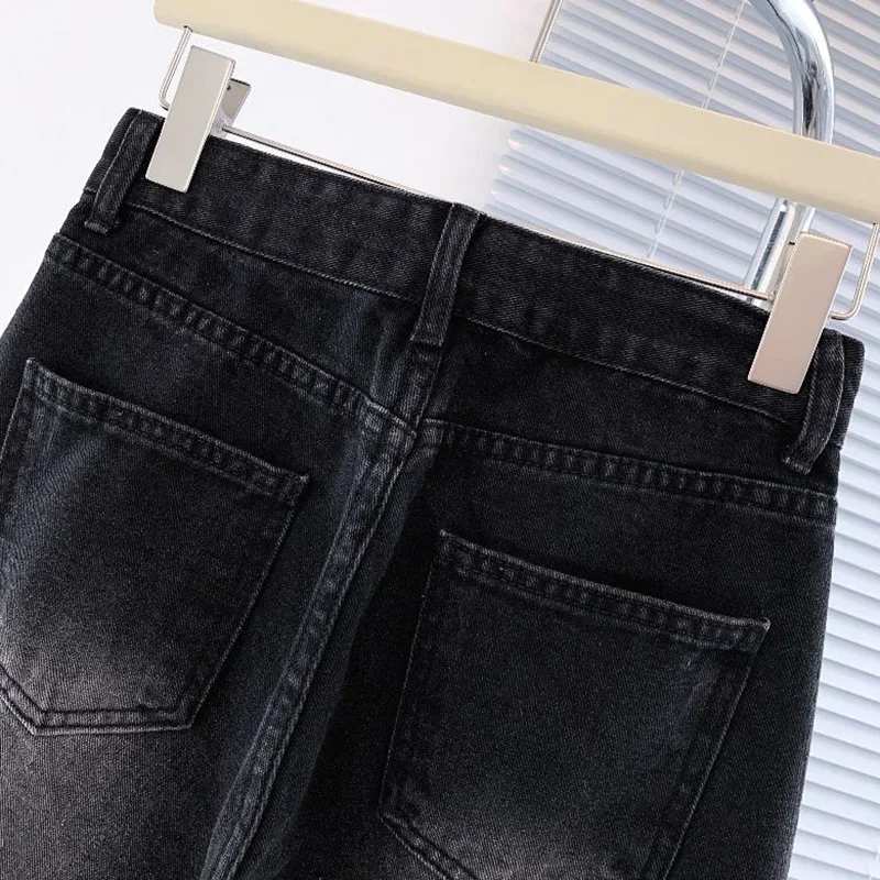 Pantalones vaqueros finos de cintura alta térmicos de felpa para mujer, pantalones vaqueros cálidos de lana para nieve, pantalones de pierna recta cómodos para mujer