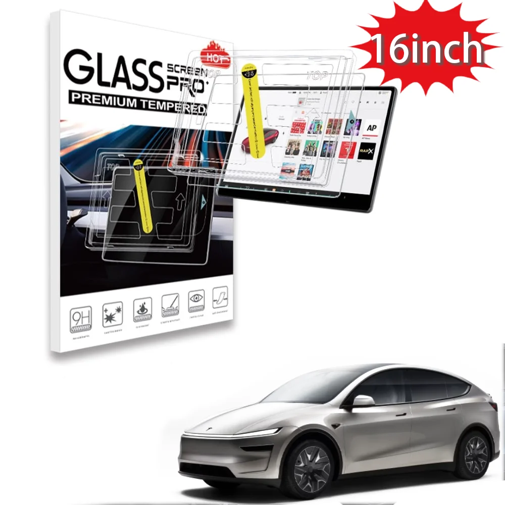 

Tempered Glass Screen Protector for Tesla Model Y L/Model Y J Accessories 2026+ [HD & 9H Anti-scratch] 16''