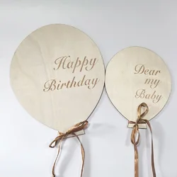 Wooden Balloons Stars Birthday Wall Ornament Children Decorate Holiday Wedding Photography With Birthday Party Ornament
