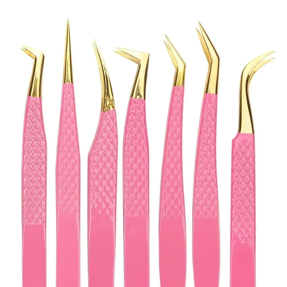 3D Anti-static Eyelash Extension Tweezer Stainless Steel Non-magnetic Fiber Tip Superhard High Precision Makeup Tool Women