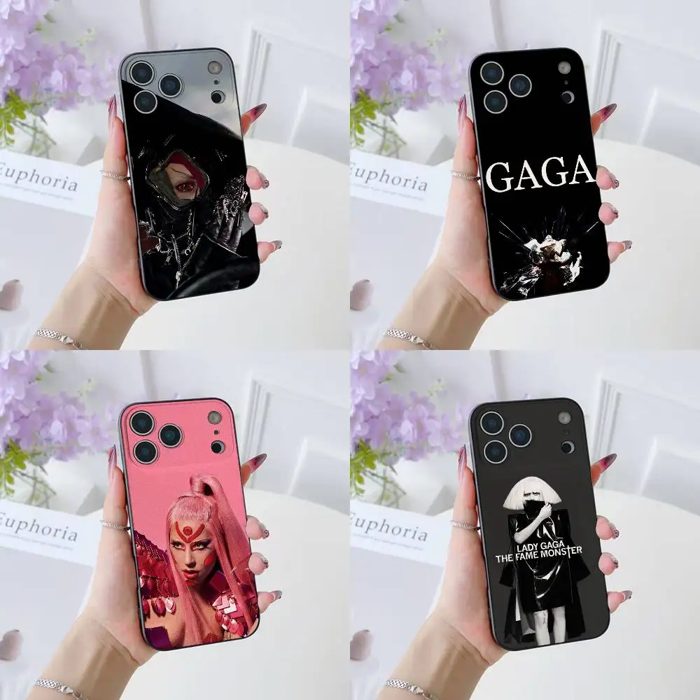 L-LADY GAGA MAYHEM Handyhülle für iPhone 17 16 15 14 13 12 11 Pro Max Plus Air Mini Schwarz Silikon Weich