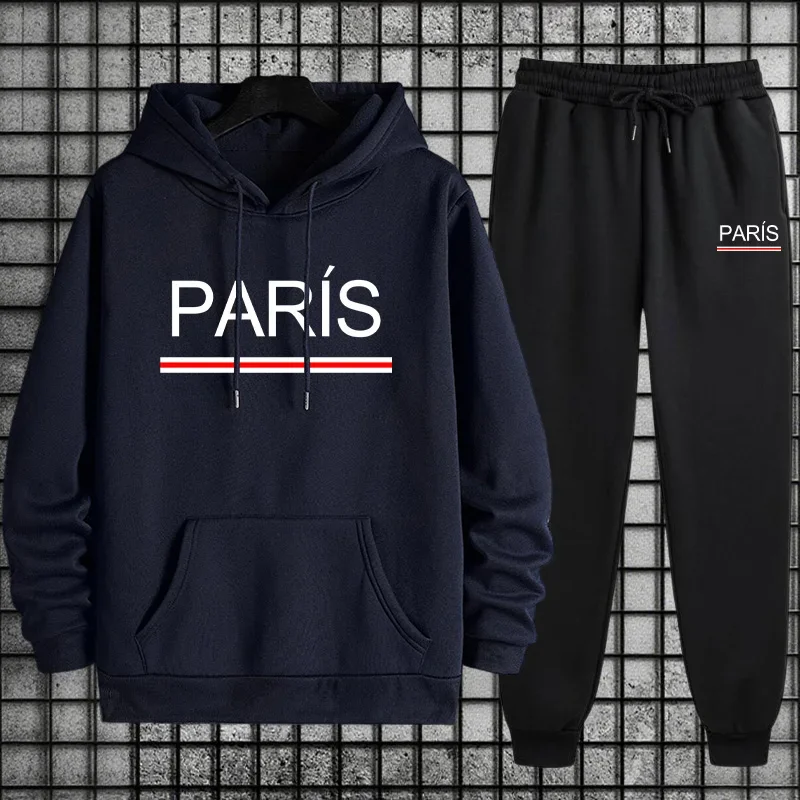 2026 Men's Essential Tracksuit Set Premium Hoodie and Sweatpants for Daily Comfort Wear Autumn Winter Paris Fashion Sportswear