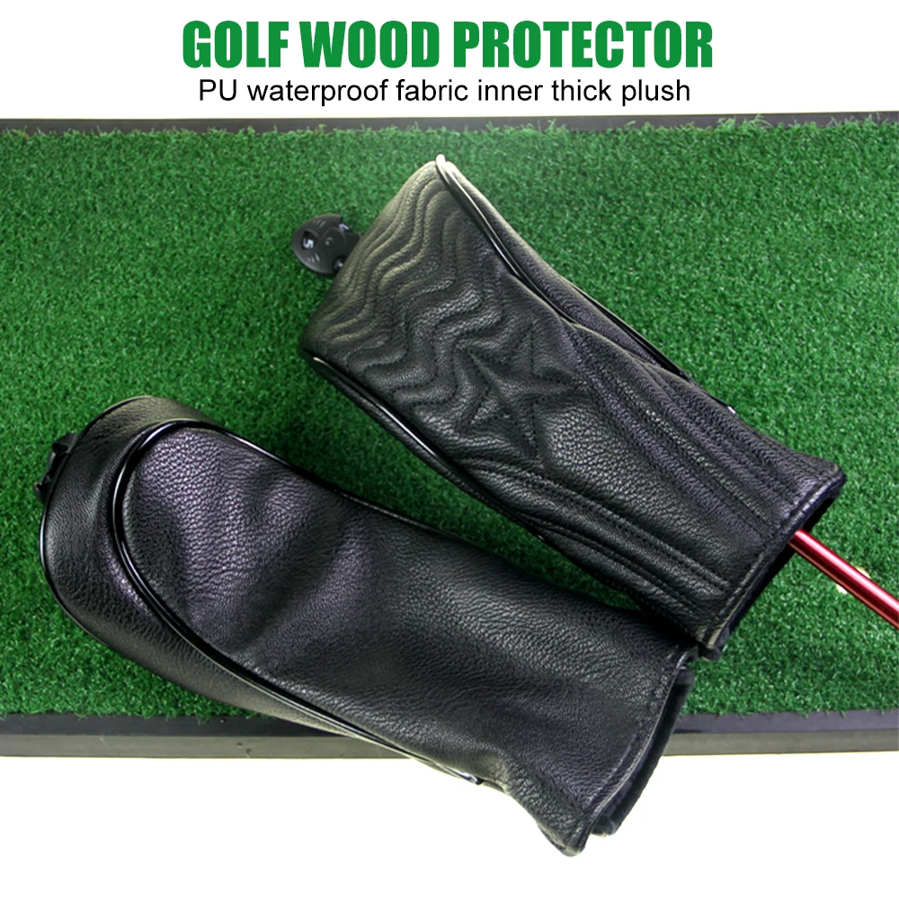 Golf Head Covers Fits Over 1 Wood (460cc) 2 Fairway Woods w/ Rotating Number Tag,Fits All Golf Brands