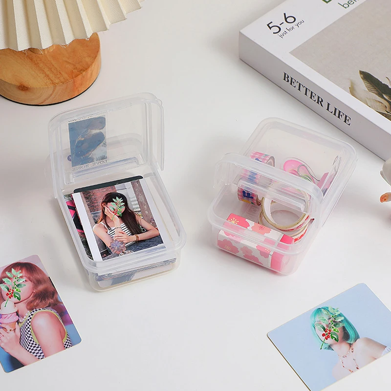 Transparent Photocards Storage Box Card Holder Organizer Storage Jewelry Stationery Box