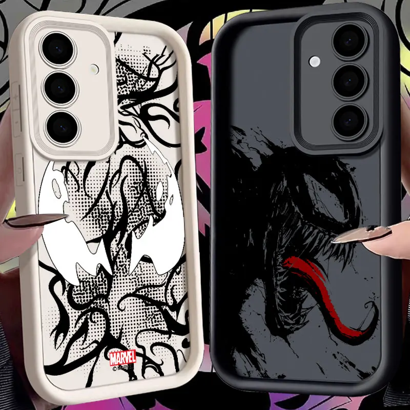 

Marvel Venom Logo Silicone Case For Samsung Galaxy S26 S25 Ultra S24 S23 Plus S22 S21 S20 FE Shockproof Protection Phone Cover