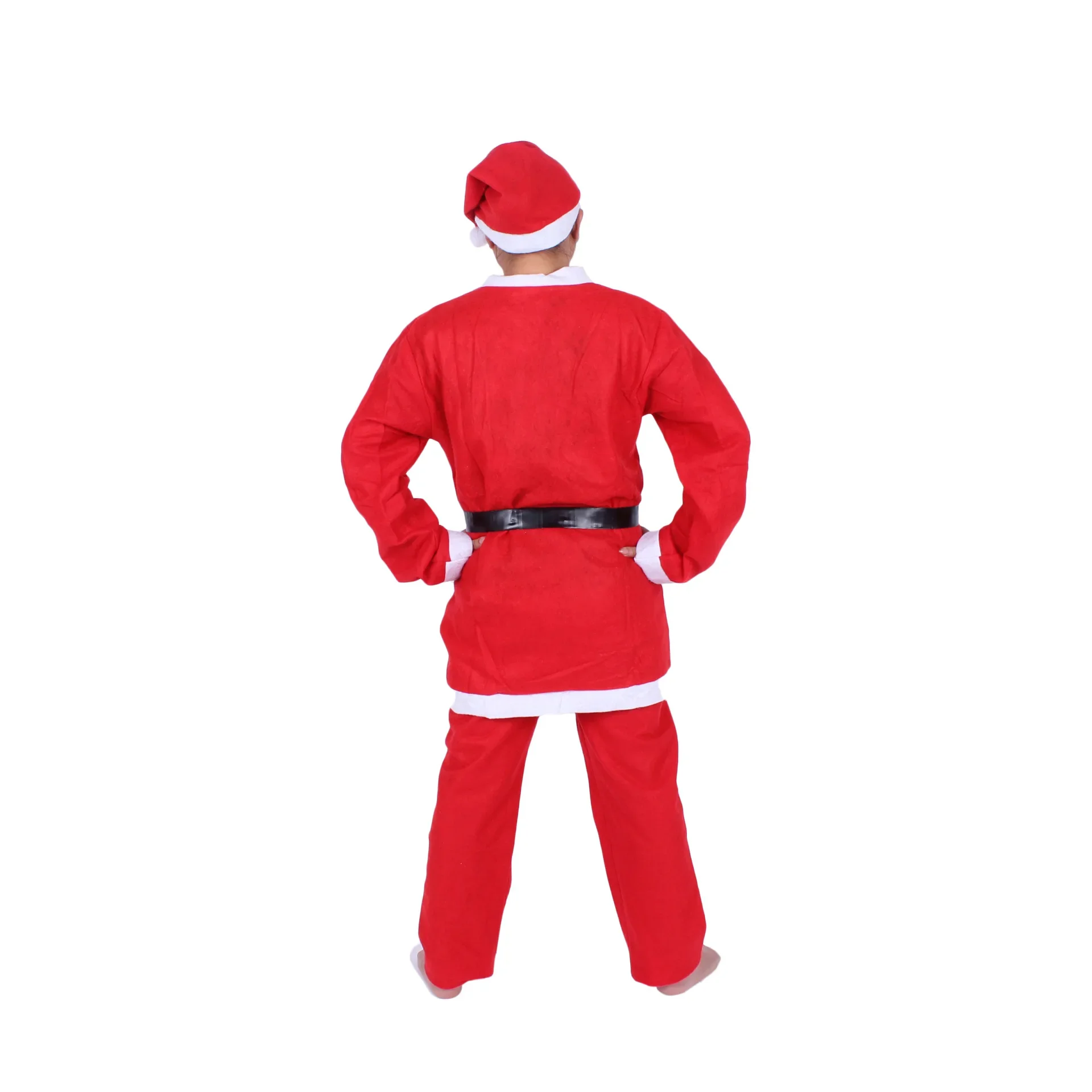 عيد الميلاد الكبار زي الأحمر سانتا كلوز البدلة غير المنسوجة النسيج غير مكلفة بالجملة الكبار تأثيري الملابس من الصين #4