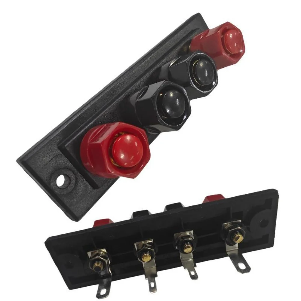 Audio Speaker Terminal Output 4 Position Terminal Soundbox Speaker Wiring Board With Gold-plated Binding Posts For Power Chassis
