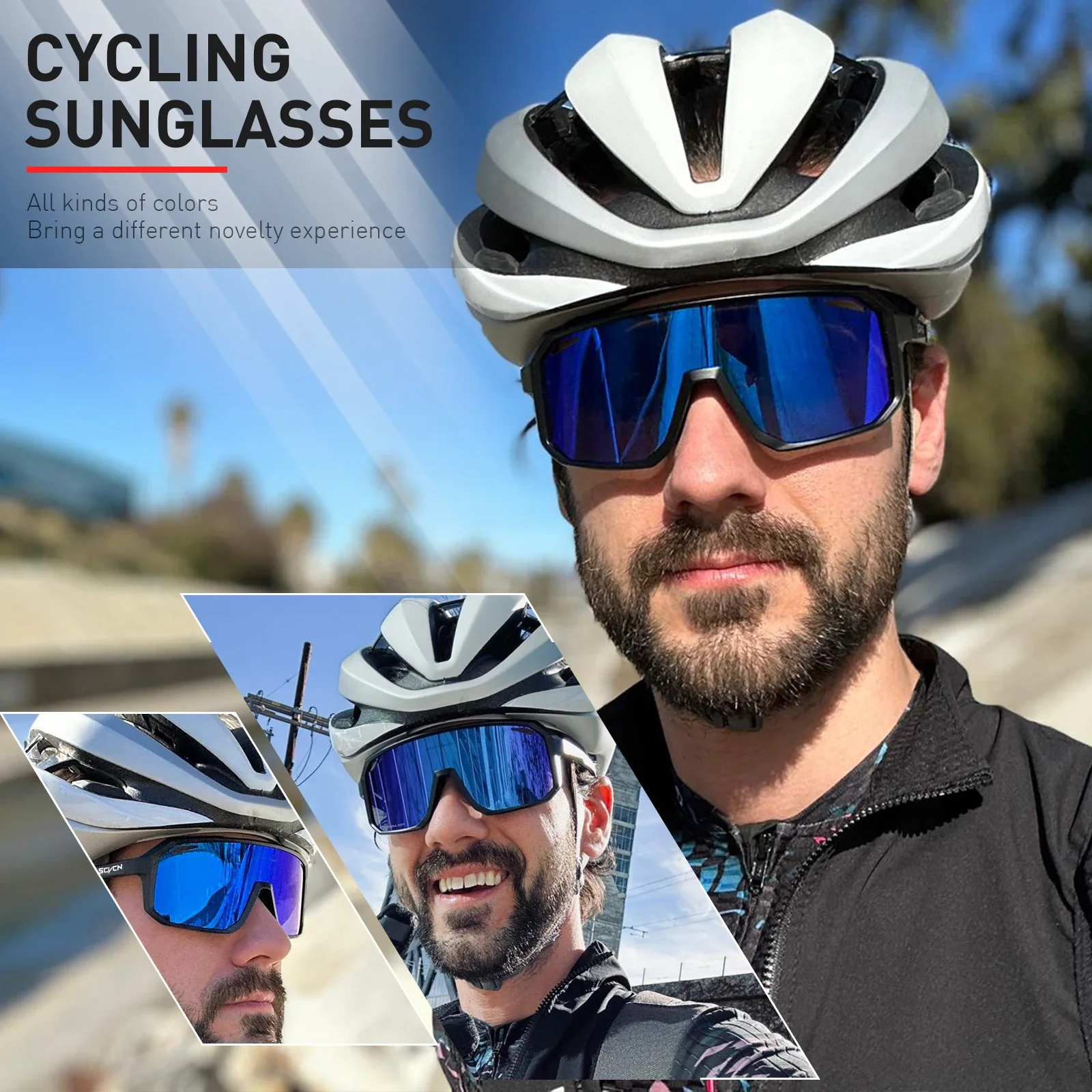 SCVCN New Cycling Sunglasses Men Road Driving Bike Glasses Outdoor Sports Mountain Climbing Women Bicycle Cycling UV400 Goggles