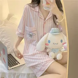 Summer Yuji Dog Pajamas Female Kurumi Cardigan Cute Korean Short-sleeved Shorts Cartoon Homewear Suit