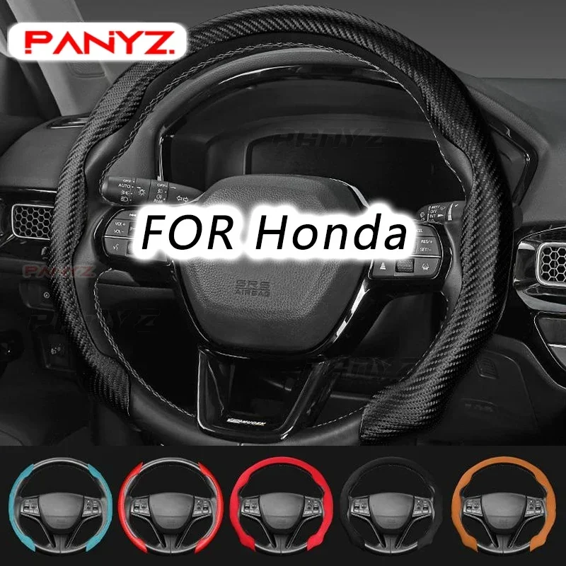 Car Suede Steering Wheel Cover Summer Sweat-absorbin For Honda City Odyssey CIVIC CRV HRV Legend Jazz VTi