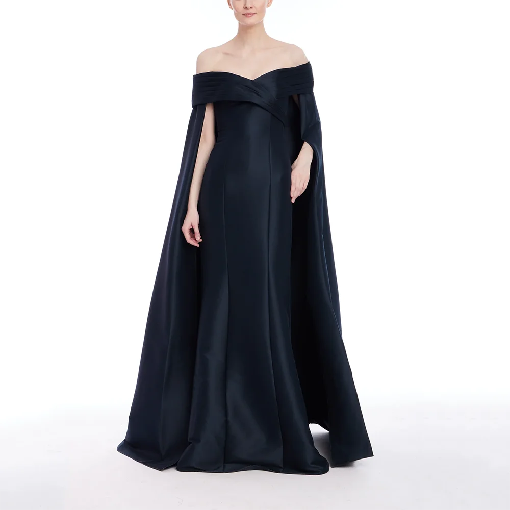 

Модное вечернее платье с открытыми плечами для женщин, с шалью, без спинки, черное, прямое, в пол, для вечеринок, на заказ