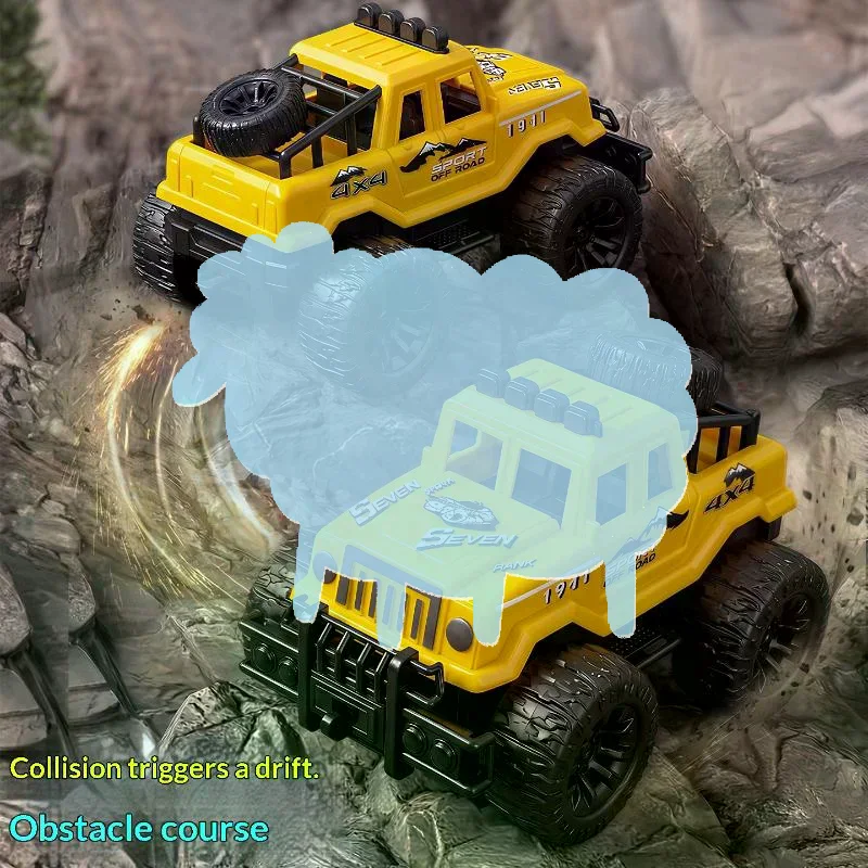 Plastic Off Road Monster Truck Toy for Kids Friction Powered Inertia Vehicle Sturdy Car Birthday Present