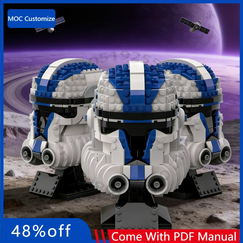 898 PCS 나이트 헬멧 빌드 헬멧 501st MOC 맞춤형 모듈식 빌딩 블록 창의적인 디자인 교육용 DIY 장난감 생일 선물