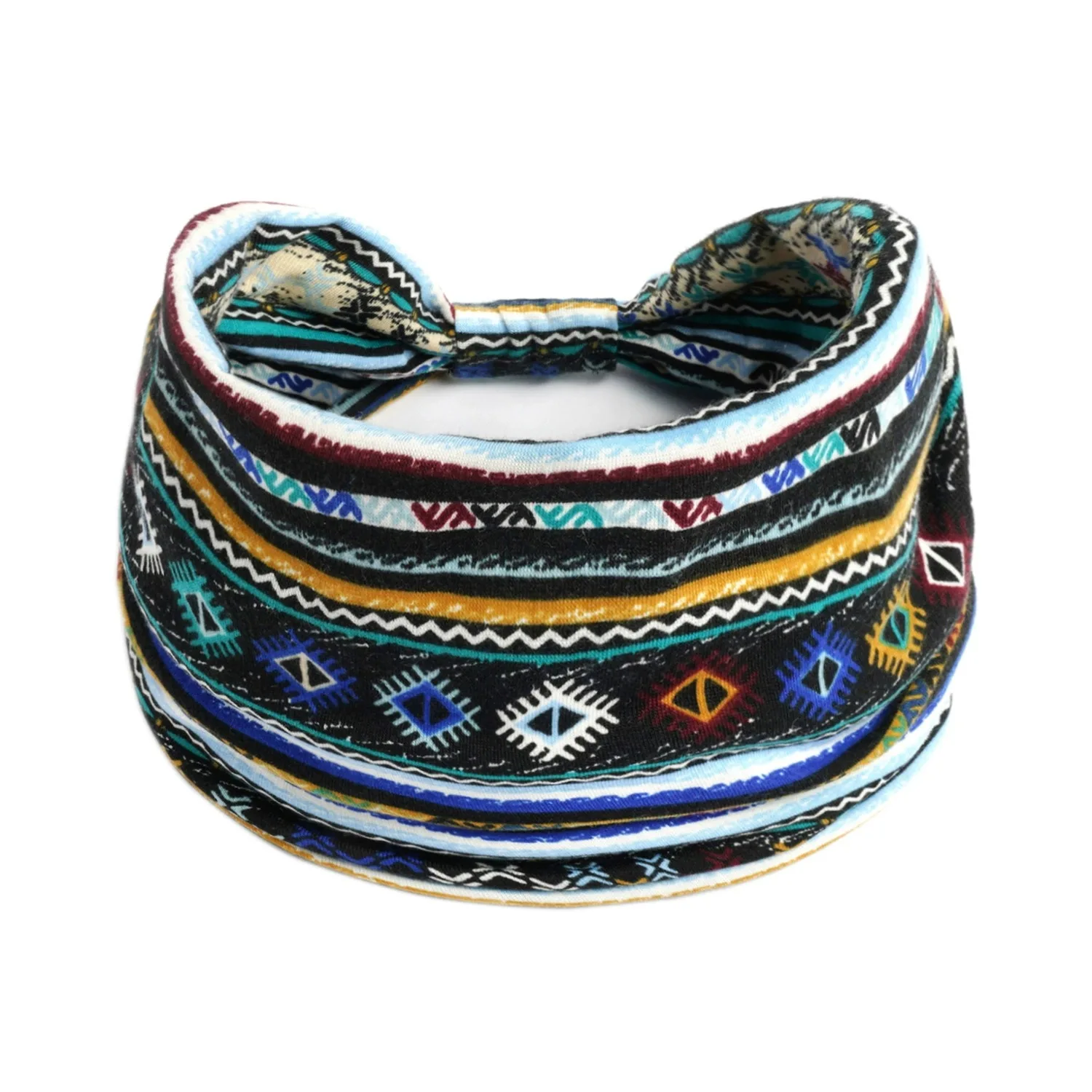 Elastisches Kopftuch für europäische und amerikanische Damen im böhmischen Stil, modische, atmungsaktive Baumwolle, breite Krempe, Haarschmuck – Detail 11