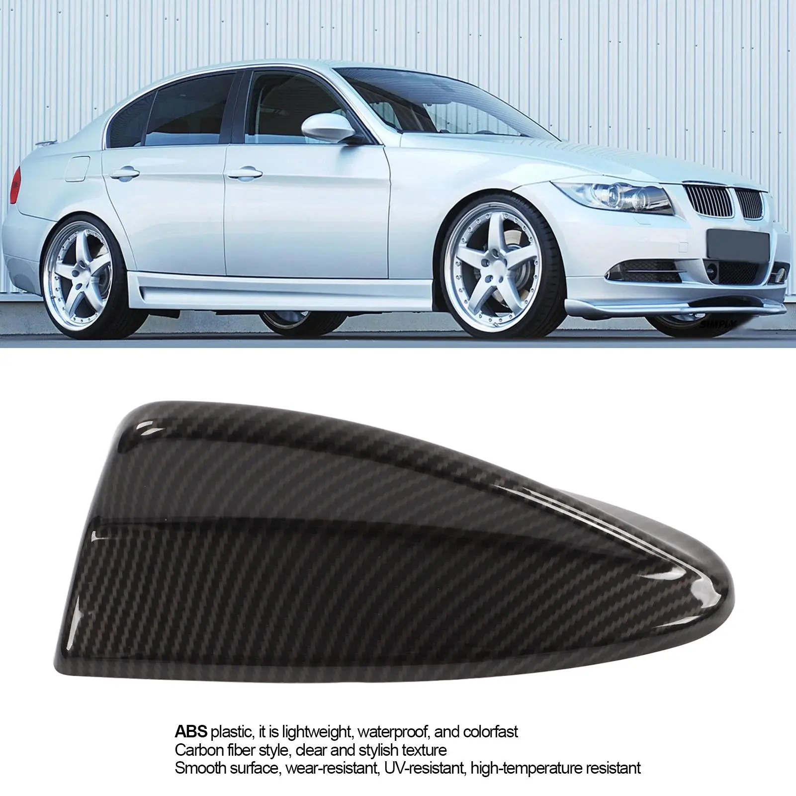 Antenna Cover Trim Radio Signal Base Temperature Resistant Carbon Style for 3 Series E90 2005-2011