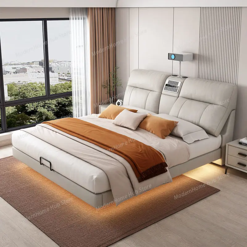Luxury Modern Headboard Double Bed Queen Design King Size Twin Cameras Double Bed Modern House Cama De Casal Bedroom Furniture