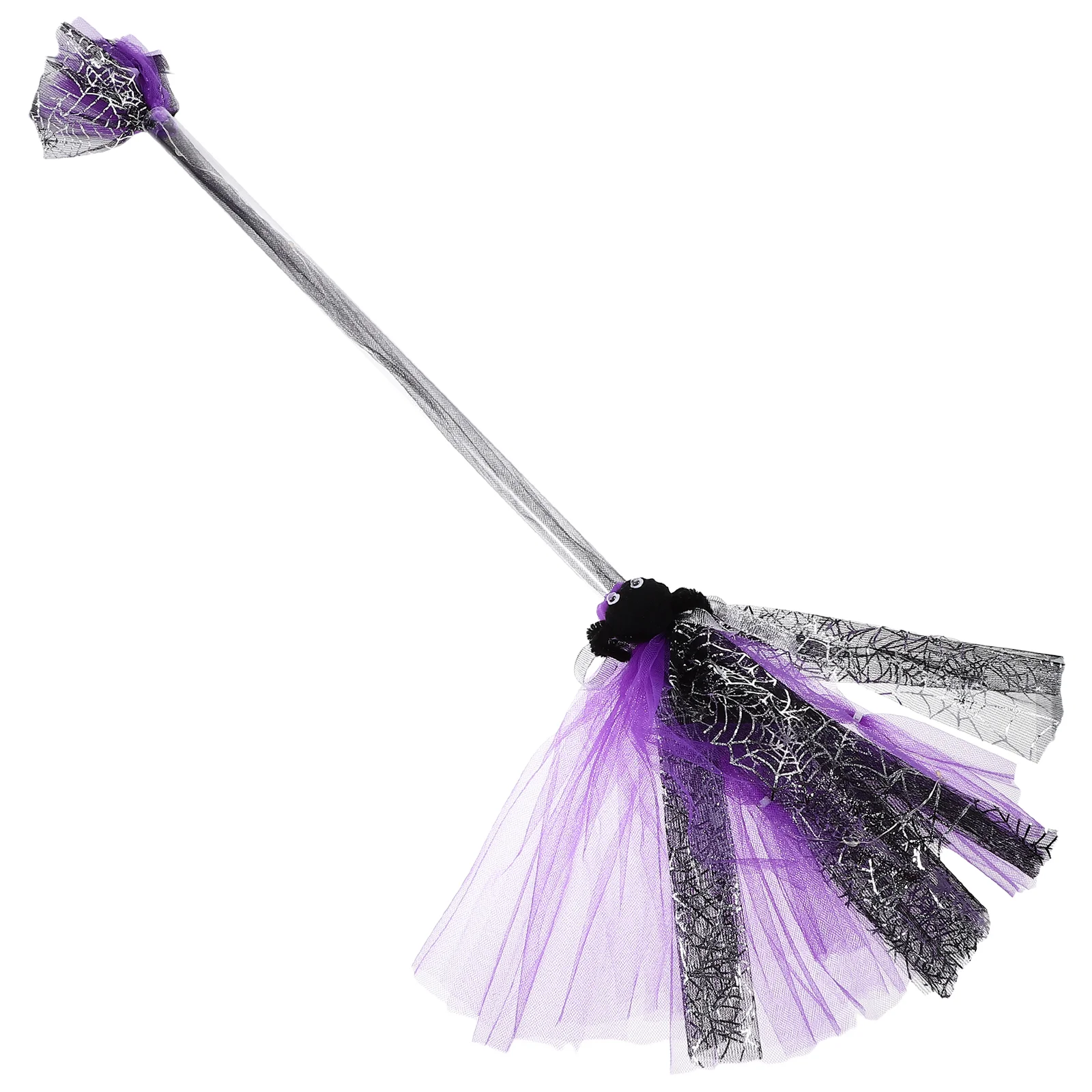 Halloween LED Lantern Decorative Broom Props (purple Flying Broom) 1pc Witch Ornaments Broomstick Toys Lighted