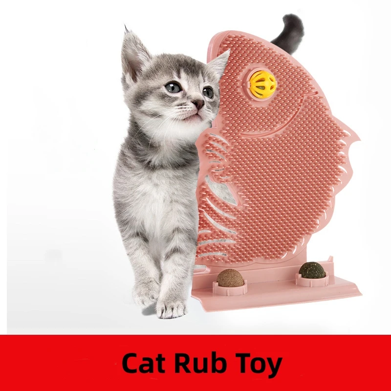 New Cat Hair Rubbing Device with Licking Balls Cat Rub Toy with Catnip Ball Fixed Door Seams Cat Wiper Catnip Bell Cat Suppliers