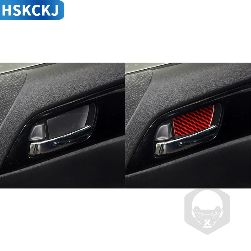 For Honda Accord 2014 2015 2016 2017Car Accessories Carbon Fiber Inner Door Handle Bowl Cover Trim Sticker Interior Modification