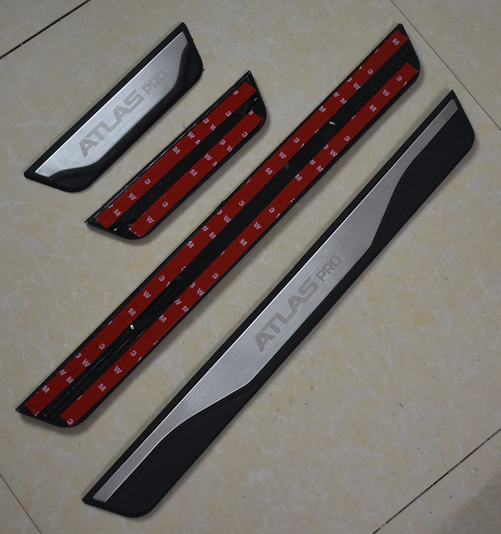 For GEELY ATLAS PRO 2023 ATLAS Car Door Sill Scuff Plate Welcome Pedal Protection Pad Guard Stainless Steel Car Accessories