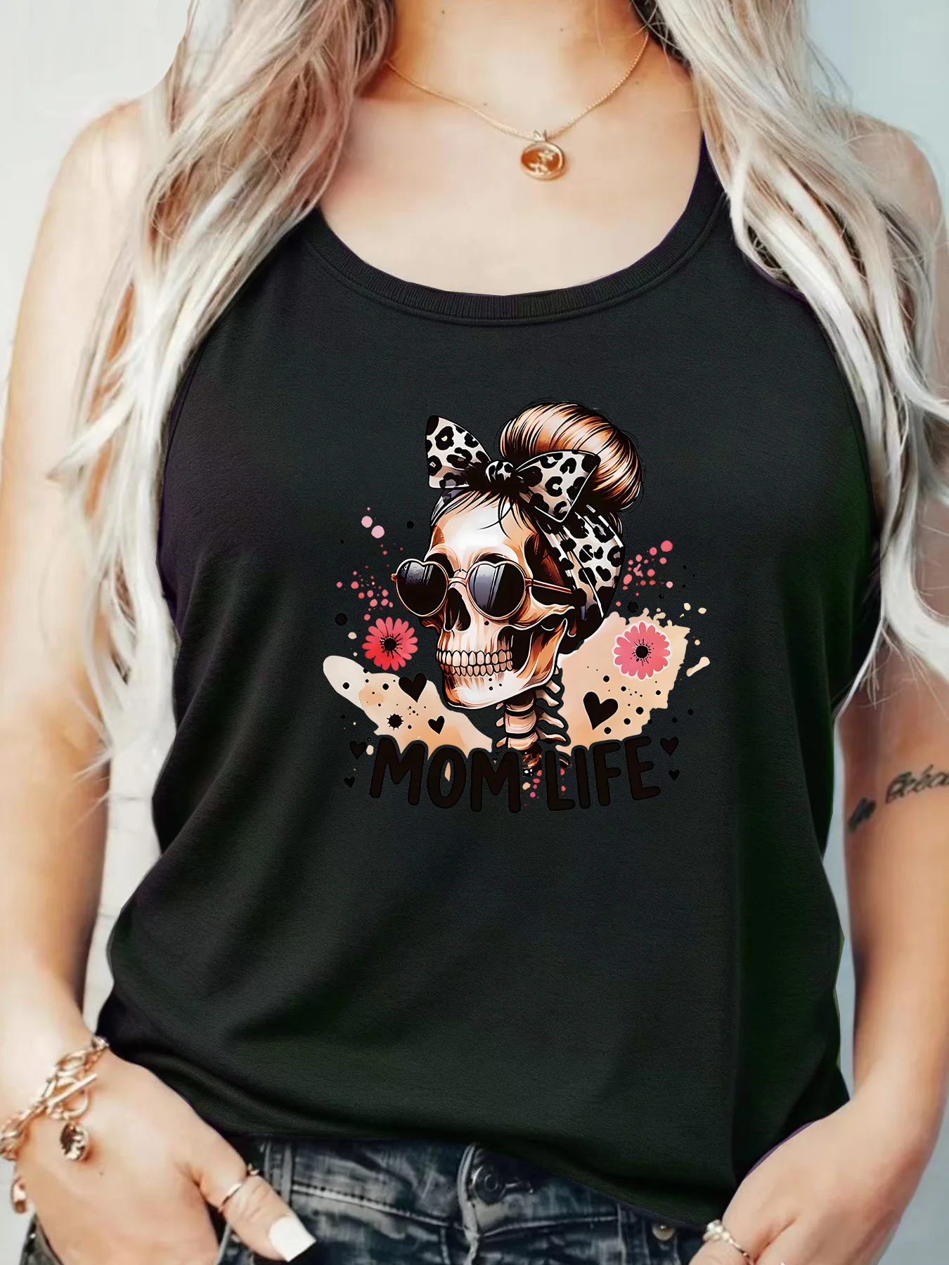 

Loose Fit Printed Pocket T-Shirt for Women with Ribbed Collar round Neck 1-8XL plus Size Comfortable Casual Vest