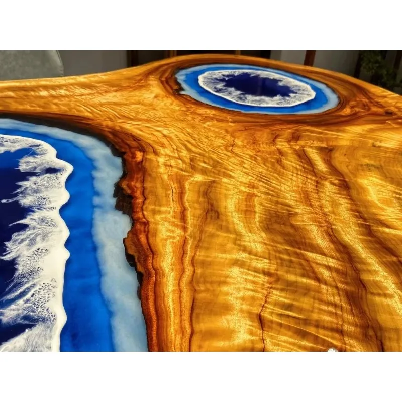 Trend: All kinds of natural camphor wood epoxy resin board table - solid wood natural edge design, a variety of models to choose