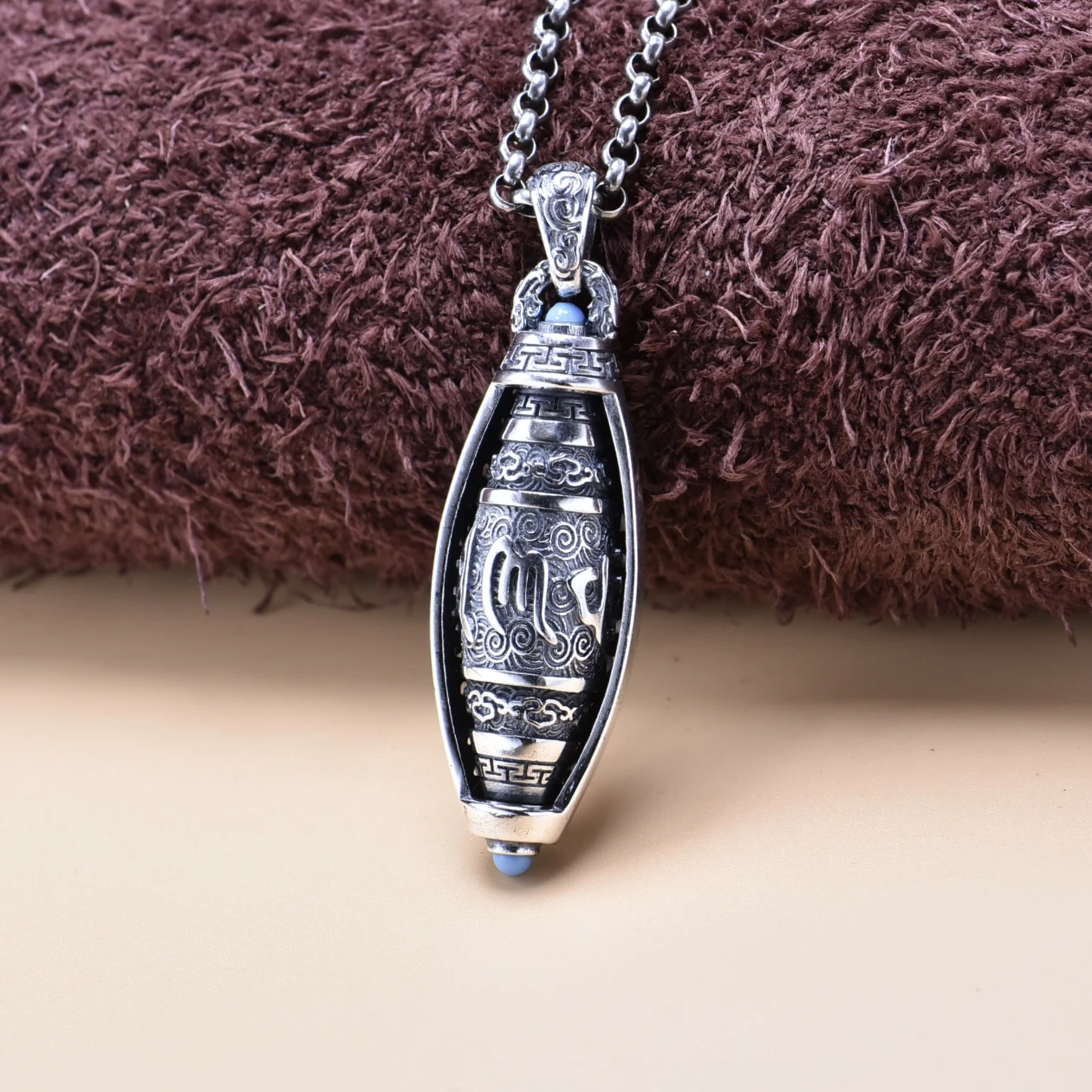 

925 sterling silver six-word mantra Road pendant men's and women's necklaces vintage lucky pendant female silver jewelry fashion