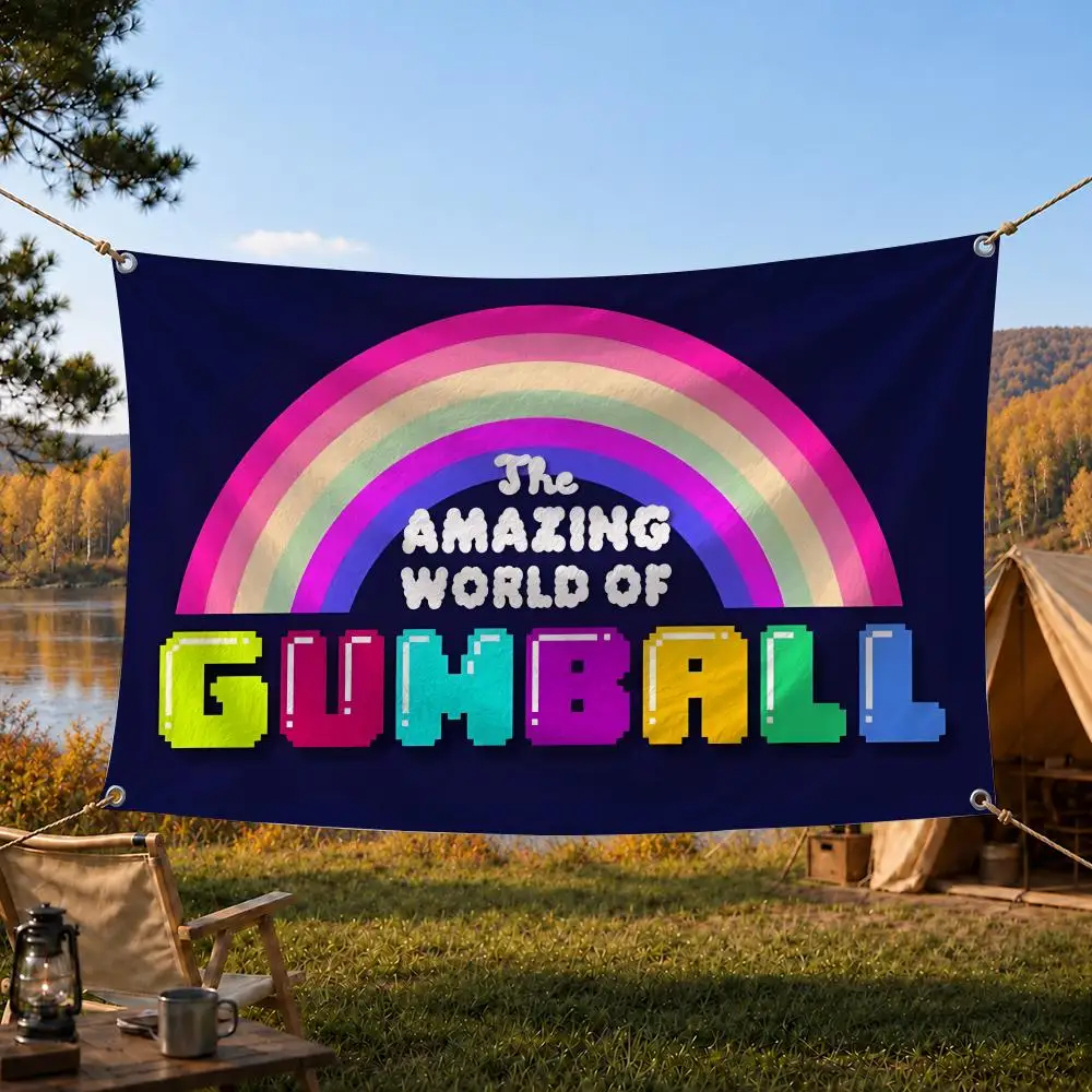 The Amazing World of Gumball Cartoon Flags Home Yard & Garden Decor Banner - Indoor Outdoor Wall Hanging Flag