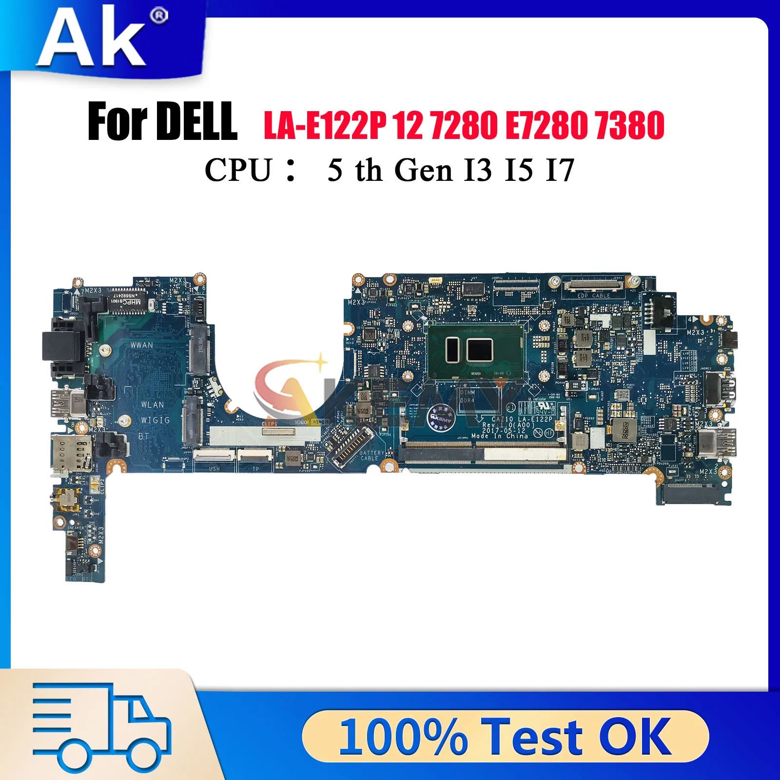 

LA-E121P LA-E122P Материнская плата для Dell Latitude 7280 с процессором i5 i7 6/7 0R5YF6 0HP2CR 0Y044T 0NYJY5 100% полностью протестирована